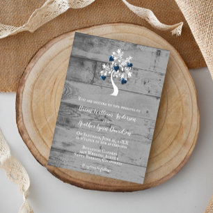 Blue Tree of Hearts Wedding Invitation