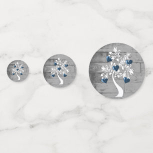 Blue Tree of Hearts Wedding Table Confetti