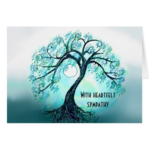 Image of Blue Tree of Life Sympathy card