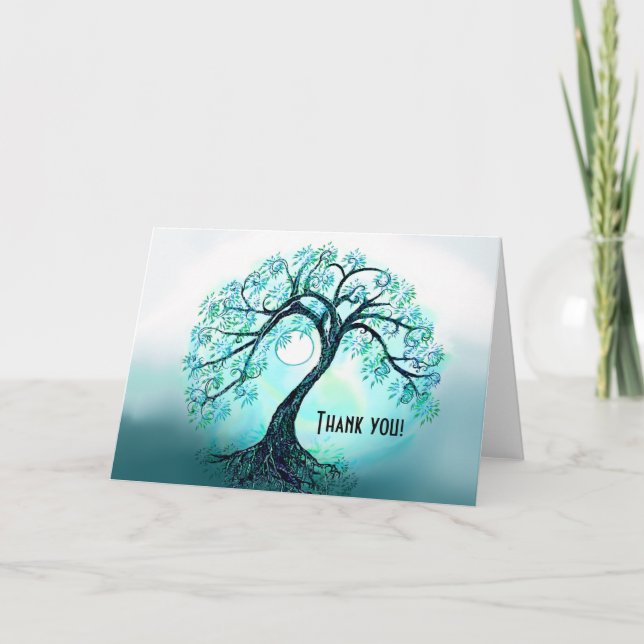 Blue Tree of Life Thank You card (Front)