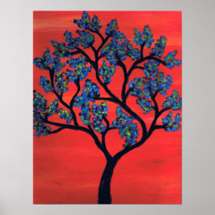 Blue Tree Poster