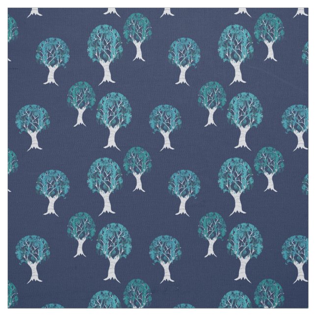 Blue Trees Fabric (Swatch)