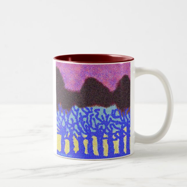 Blue Trees Two-Tone Coffee Mug (Right)