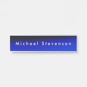 Blue Trendy Modern Professional Door Sign