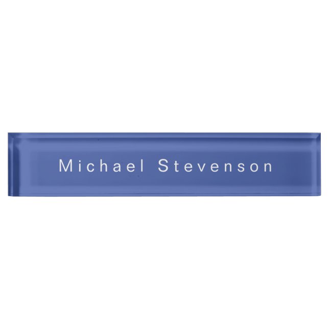 Blue Trendy Modern Professional Nameplate (Front)