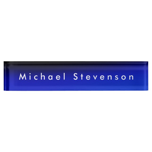 Blue Trendy Modern Professional Nameplate (Front)