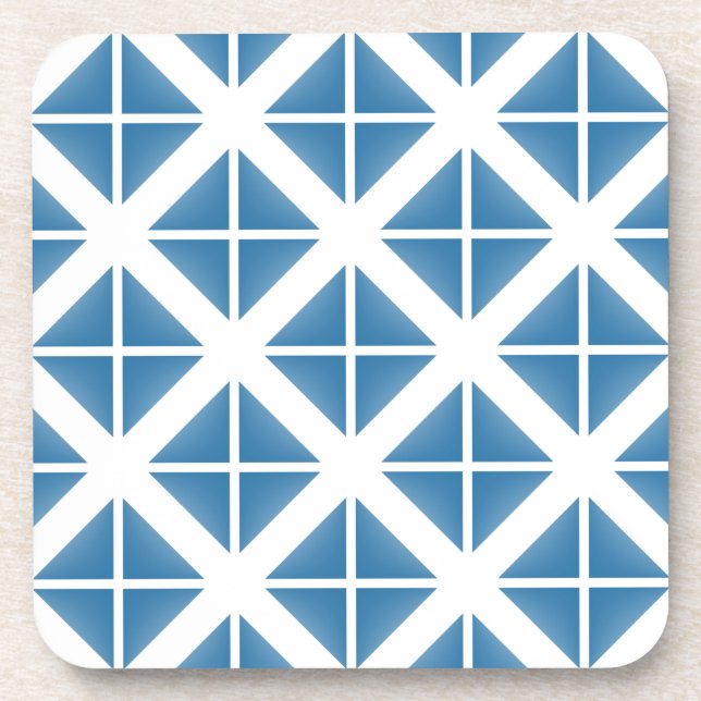 Blue Trendy Triangle Pattern Coaster (Front)