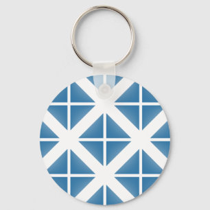 Blue Trendy Triangle Pattern Key Ring