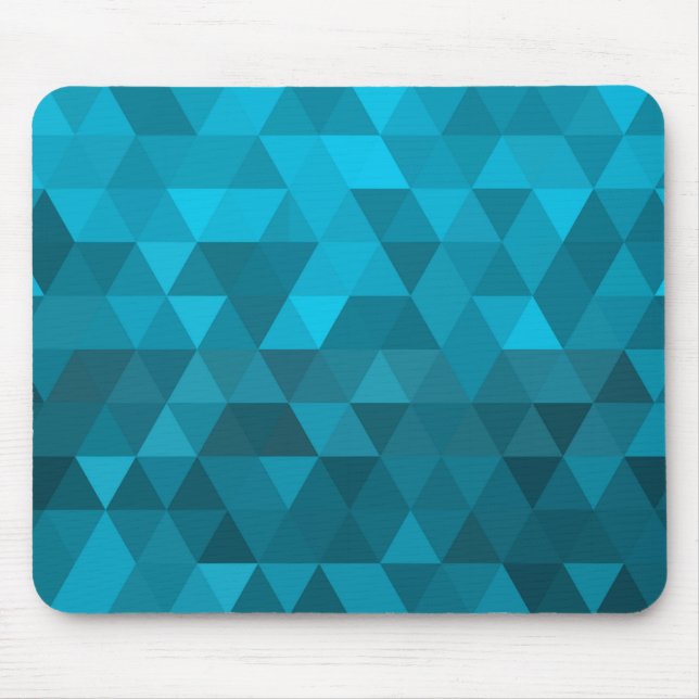 blue triangle background abstract pattern low poly mouse mat (Front)