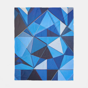 Blue Triangle Geometric Design Fleece Blanket