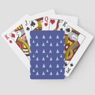 Blue Triangle Geometric Pattern Playing Cards