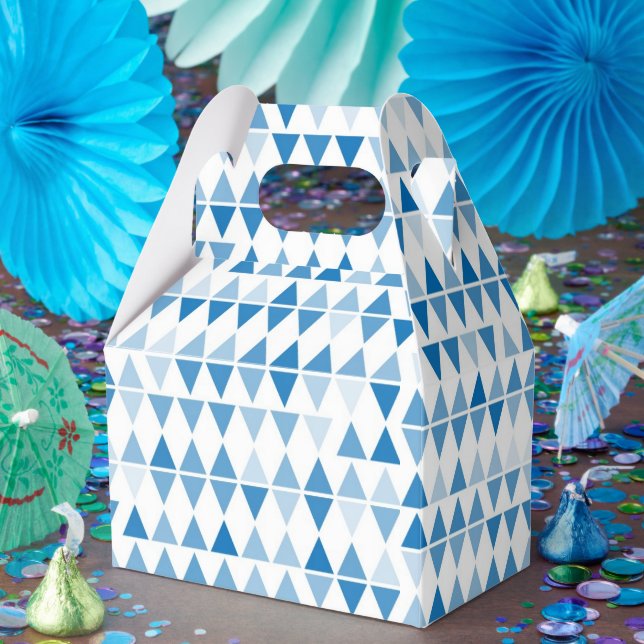Blue Triangle Pattern Favour Boxes – Stylish party (Party)