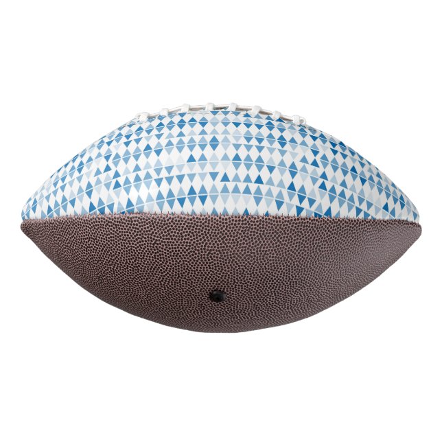 Blue Triangle Pattern Football – Modern Geometric  American Football (Rotated 270)