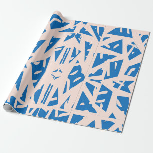 Blue Triangle Pattern Gift Wrapping Paper
