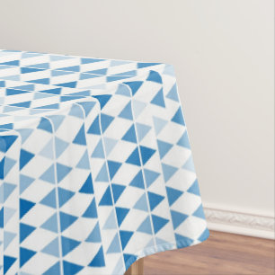 Blue triangle pattern tablecloth