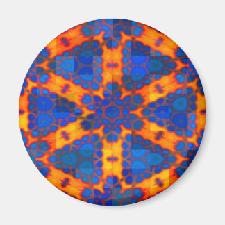 Blue Triangles and Stars on Orange Magnet