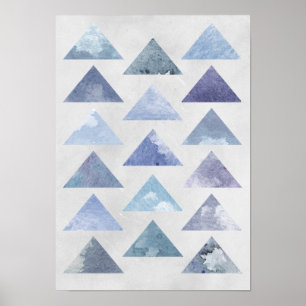 Blue Triangles Poster