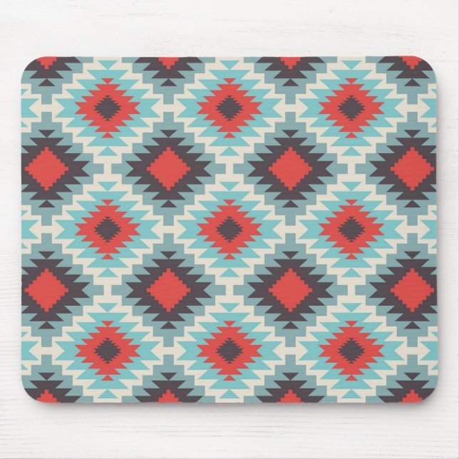 Blue Tribal Abstract Mouse Mat (Front)