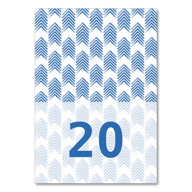 Blue Tribal Arrows Table Card (Front)