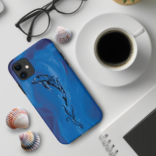 Blue Tribal Dolphin iPhone 11 Case