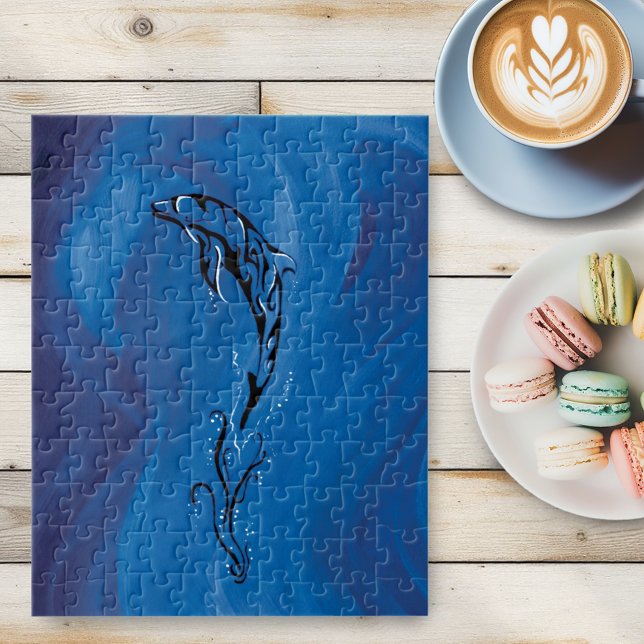 Blue Tribal Dolphin Jigsaw Puzzle (Creator Uploaded)