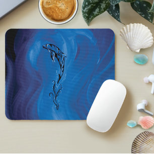 Blue Tribal Dolphin Mouse Mat