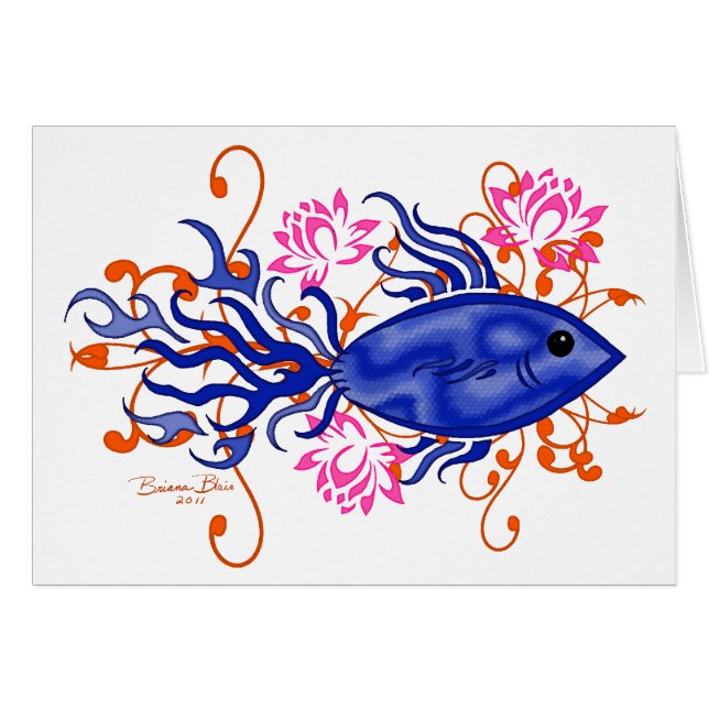 Blue Tribal Fish (Front Horizontal)