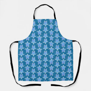 Blue Tribal Honu Sea Turtles Apron