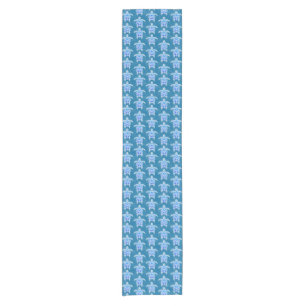 Blue Tribal Honu Sea Turtles Short Table Runner