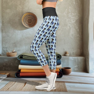 Blue Tribal Mermaid Capri Leggings