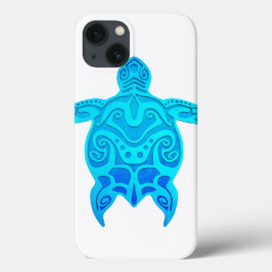 Blue Tribal Turtle iPhone 13 Case