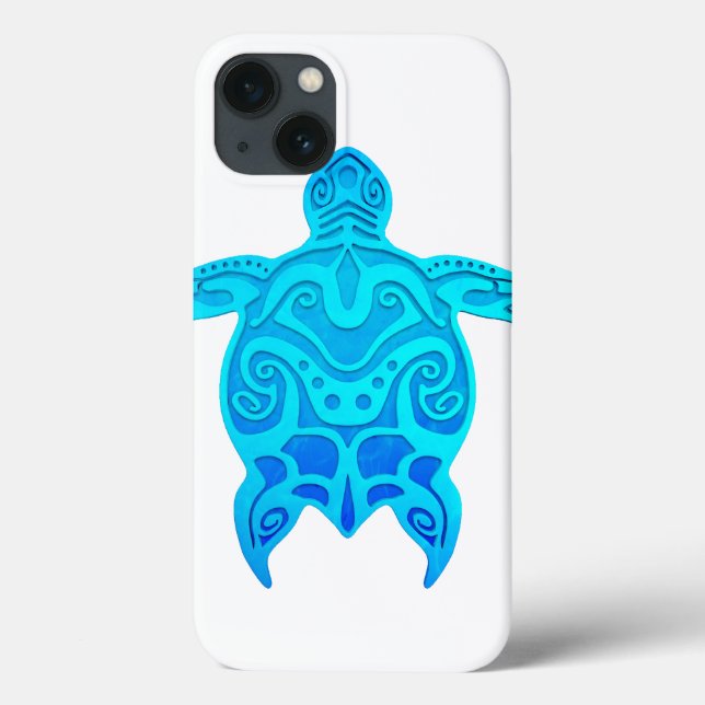 Blue Tribal Turtle Case-Mate iPhone Case (Back)