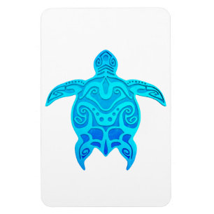 Blue Tribal Turtle Magnet