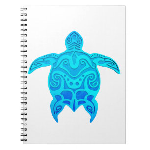 Blue Tribal Turtle Notebook