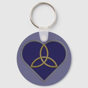 Blue Trinity Heart Keychain