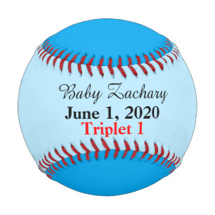 Blue Triplet Boy Birth Stats Baseball