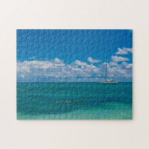 Blue Tropical Bay Seascape Jigsaw Puzzle