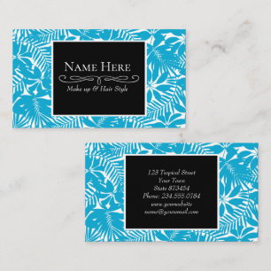 Blue tropical business card