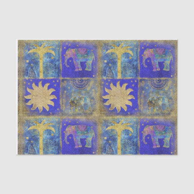 Blue tropical dream tissue paper (Front)