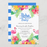 Blue | Tropical Flamingo Luau Baby Shower