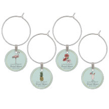 Blue Tropical Floral Pink Flamingo Bridal Shower