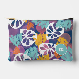 Blue tropical monogram pretty Print Cut Sew Bag