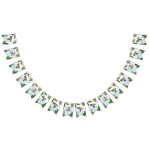 Blue Tropical Monthly Photo Bunting Flags