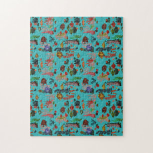 Blue Tropical Ocean Sealife Paradise Watercolor Jigsaw Puzzle