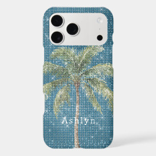 Blue Tropical Palm Tree Sparkle 