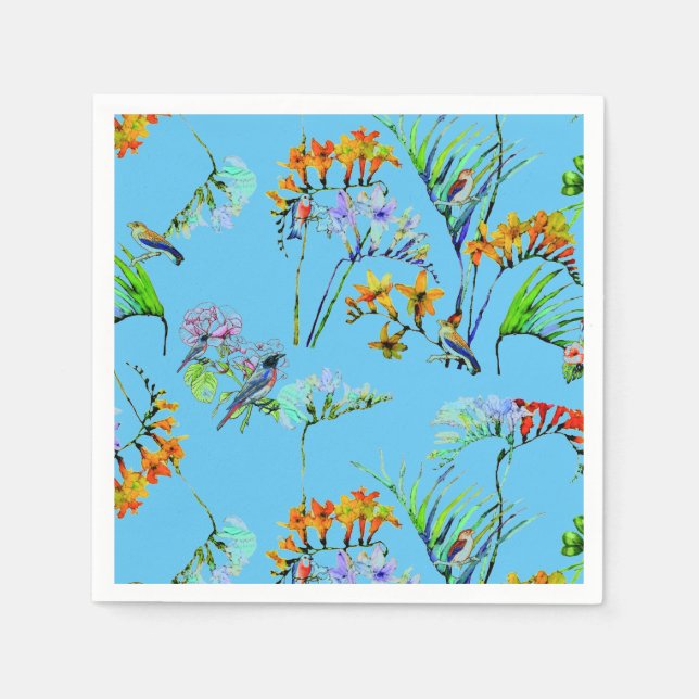 Blue Tropical Paradise  Napkin (Front)