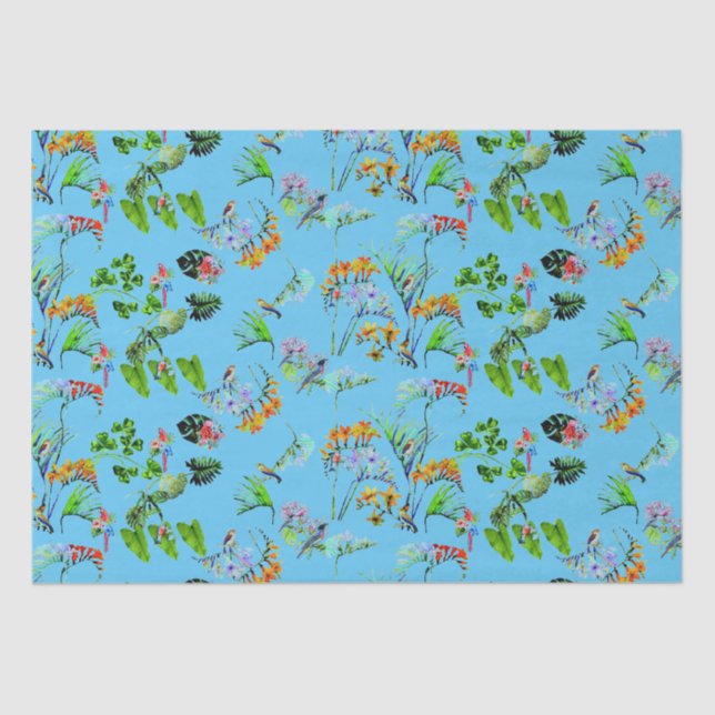 Blue Tropical Paradise  Tissue Paper (Front)