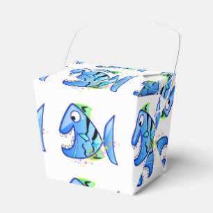 Blue Tropical Piranha with stars Favour Box