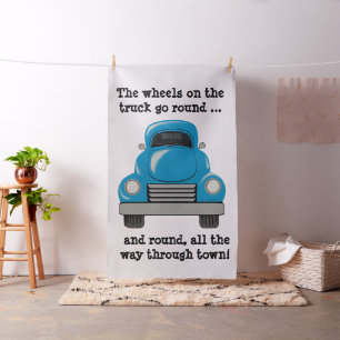 Blue Truck Art Personalised Fabric