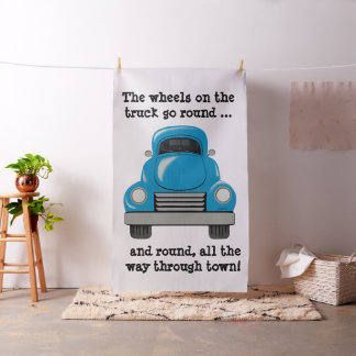 Blue Truck Art Personalised Fabric